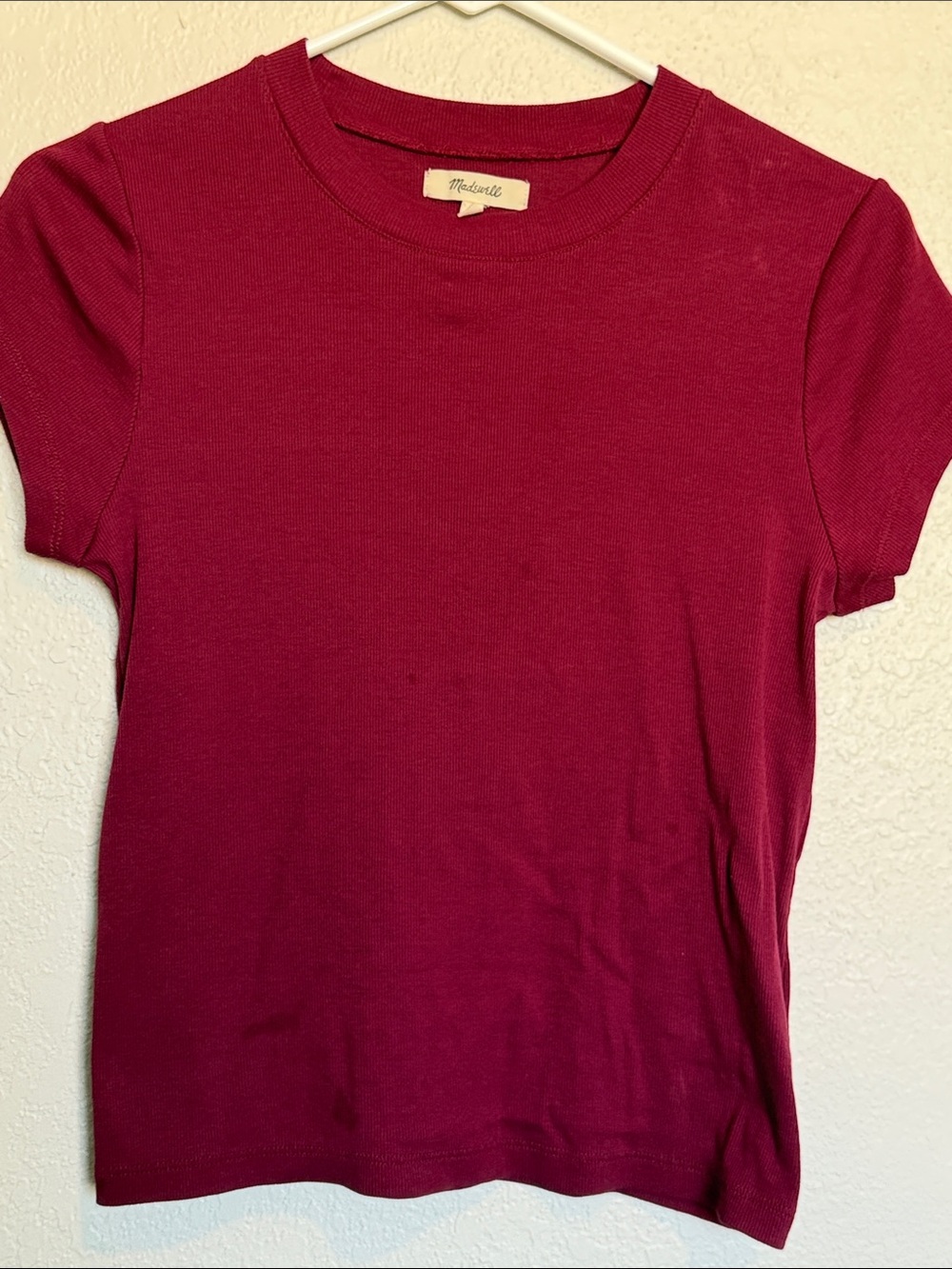 Madewell Short Sleeve Crewneck Tee in Berry